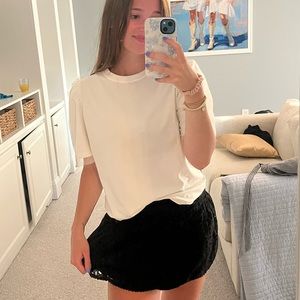 WHITE PUFF SLEEVE TEE